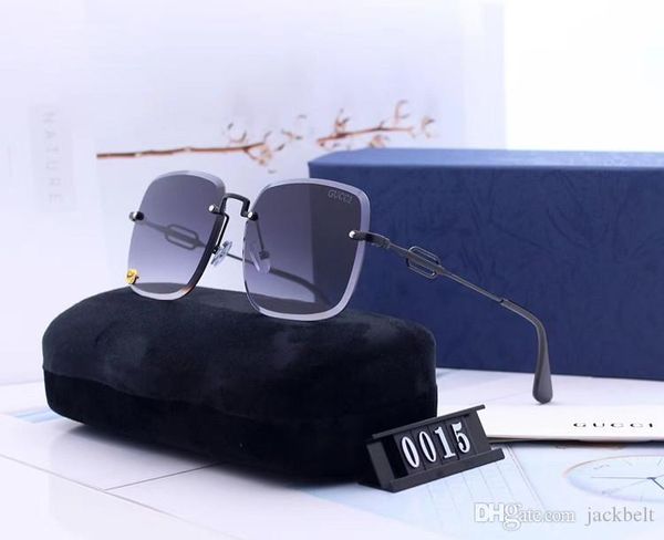 

popular sunglasses mens womens big frame fashion sunglass rimless eyewear men women rimless lentes designer luxury sun glasses 2020, Black