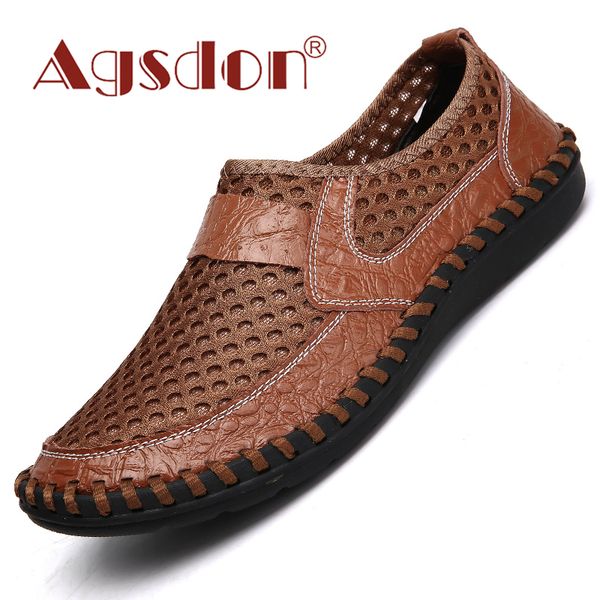 

summer shoes men breathable casual shoes man air mesh walking loafers male durable flats slip-on footwears outdoor plus size 50, Black