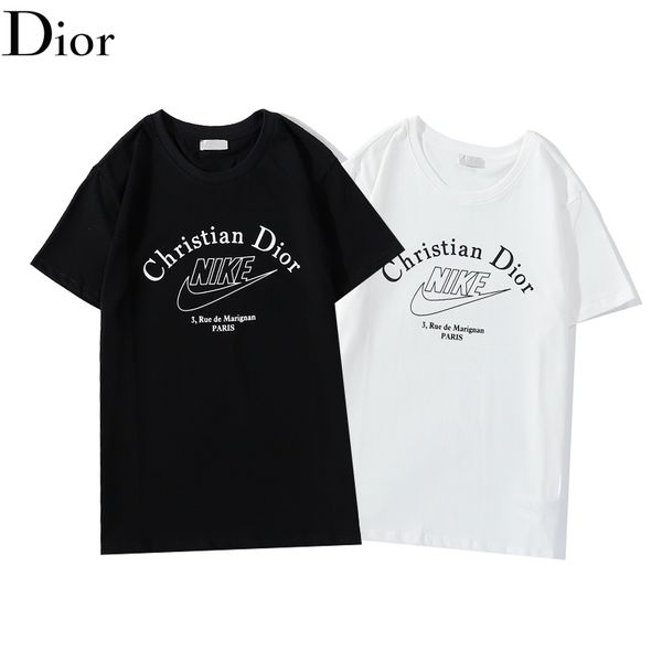 

2020 new limited edition classic monogram printed cotton fabric men's and women's black and white s-xxl