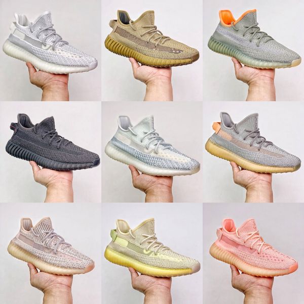 

mens & womens designer cinder desert sage casual shoes v2 kanye west static sneakers earth tail light trainers size 36-47, Black