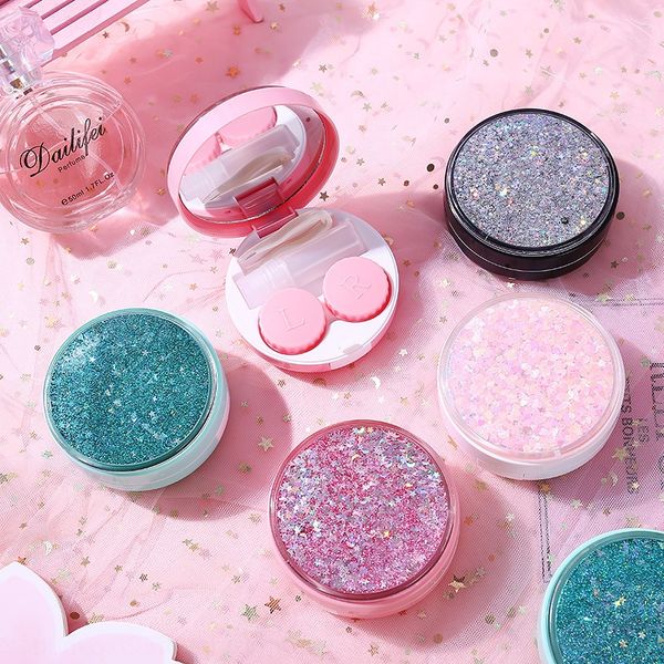 

quicksand invisible case glasses case tiktok same portable with invisible glasses pupil box companion box, Blue