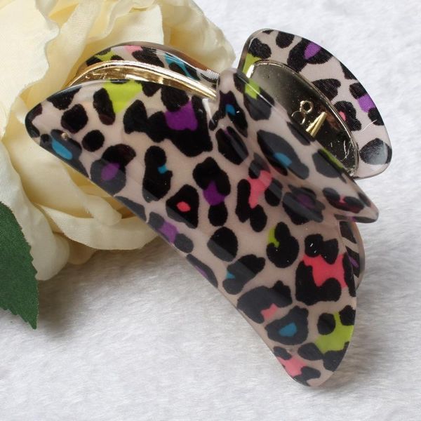 

hair accessories 9cm large for women shiny leopard print acrylic clip plastic crab ladies hairpin ornaments