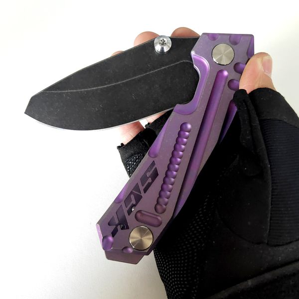 Versione di personalizzazione limitata Rogue Shark SCK Coltello pieghevole Nero S35VN Lama TC4 Telaio in titanio Attrezzi da campeggio robusti Attrezzatura da esterno Coltelli da caccia tattici