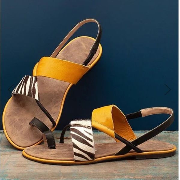 

slhjc women sandals flat heel thong shoes casual summer female plus size flats sandals seaside holiday shoes y200620, Black