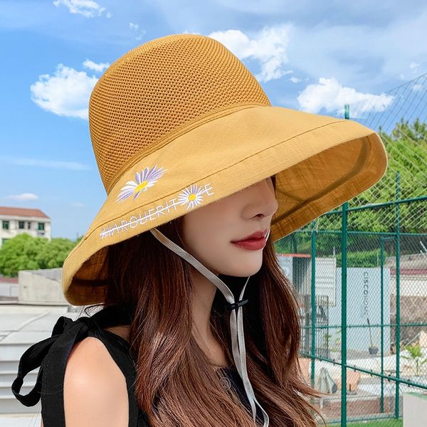 

chrysanthemum fisherman women's big children's outdoor cool all-match bucket bucket fisherman sun hat sunscreen sun hat, Blue;gray