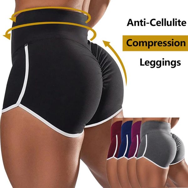 

women's high waist sports short workout running fitness leggings female yoga shorts gym yoga leggings hip lift sports shorts, White;red