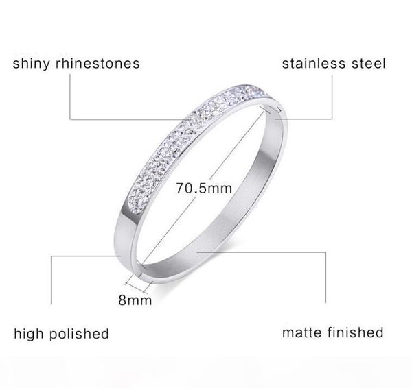 

luxury designer jewelry women bracelets bangle diamond bracelet stainless steel jewelry wholesale bracelet women's bracelet i, Black