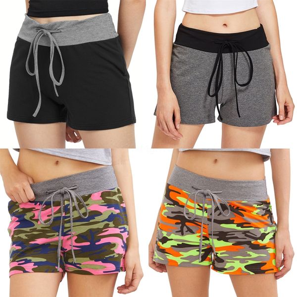 

wear running women's casual solid color sports shorts new loose fit versatile cotton fitness pants one piece can be shipped#5161, White;black