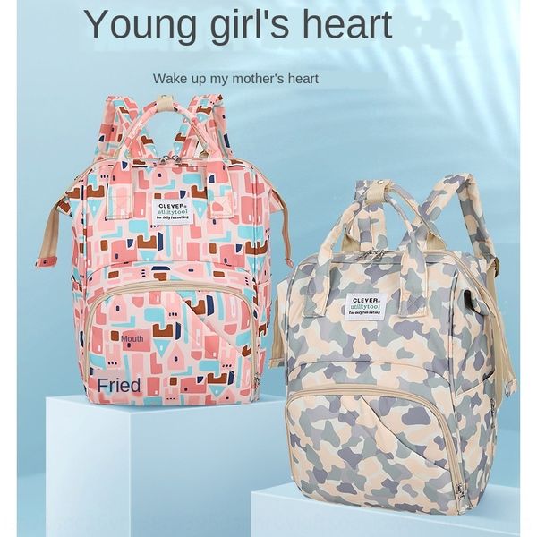 

1cudr diaper bottle backpack mother bag multi-functional large-capacity wear-resistant light double shoulder mother and baby bag baby bottl
