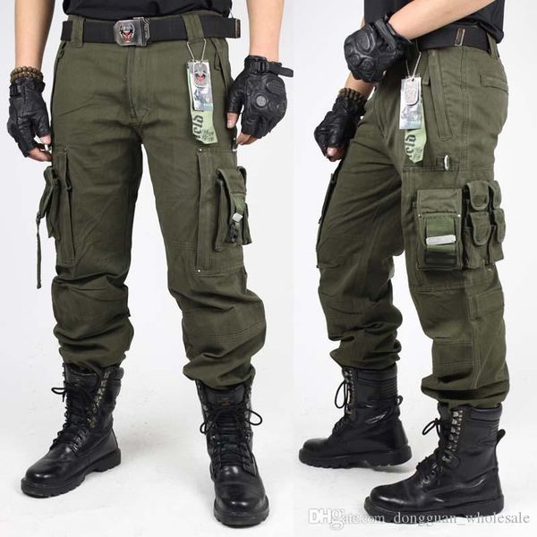 

mens cargo pants overalls military tactical pants army green and black combat trouser clothing for men