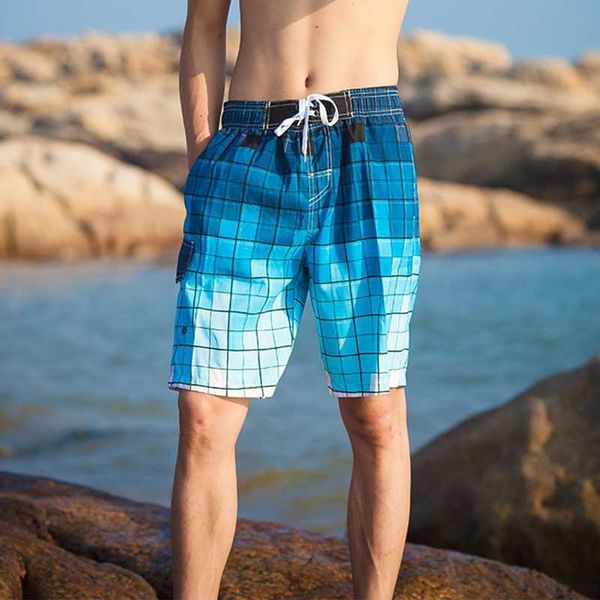 

shorts men summer quily dry plaid shorts mens fashion boardshorts breathable male casual homme bermuda beach short pants, White;black