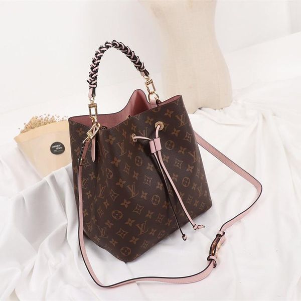 

women bucket bag fashion classic handbag drawstring shoulder bag messenger crossbody bags handle tote lady leather type bag