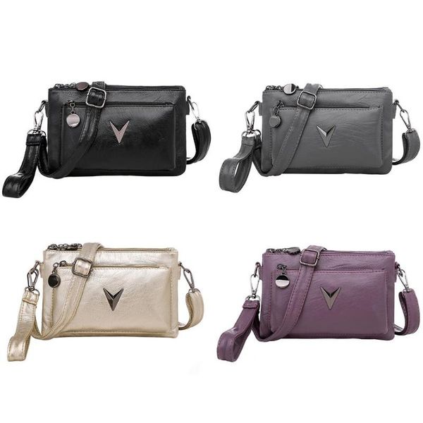 

women casual leather shoulder messenger bag women multi-pocket fashion crossbody bags for decorating shopping traveling