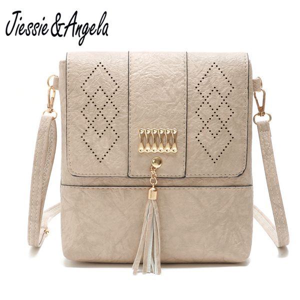 

jiessie & angela new vintage women small messenger bags hollow out crossbody shoulder bag women flap bags tassel handbag bolosa