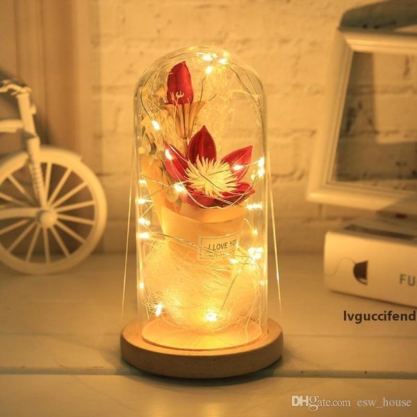 

rose light red rose flower vase party decorations led string light valentine day flowers christmas mother s day gift