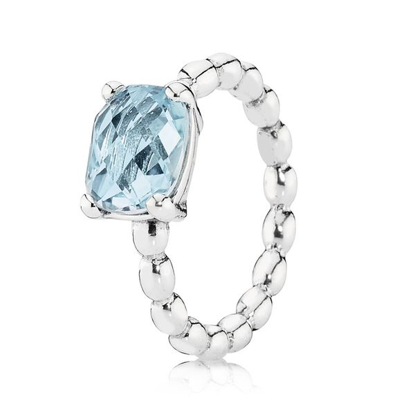 

authentic ale 925 sterling silver blue z beaded statement ring new luxury designer jewelry women gemstone wedding rings with pandora box, Slivery;golden