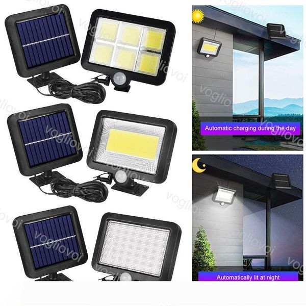 

solar security lights motion sensor 56 100 120led outdoor 5m wire waterproof for outdoor street wall lights garden yard garage dhl