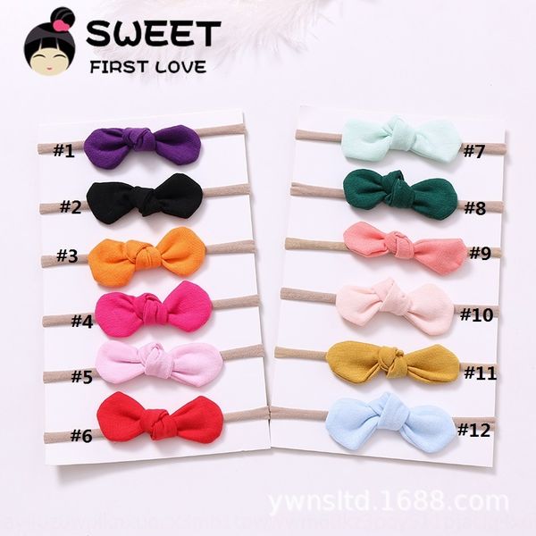 

2019 butterfly band straight modal girls cotton handmade bow hair accessories korean style children's super soft hair band, Slivery;white