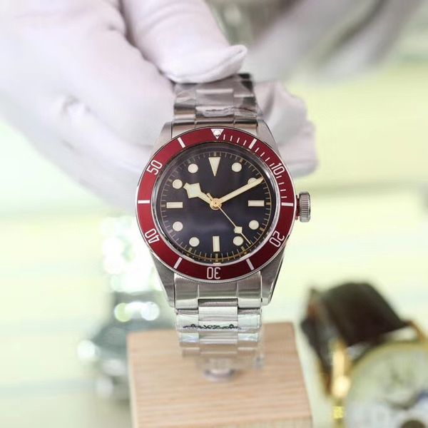 

quality watch black new luxury steel men's watch automatic mechanical movement buckle 2020 316l folding stainless dial dive pxkrc, Slivery;brown