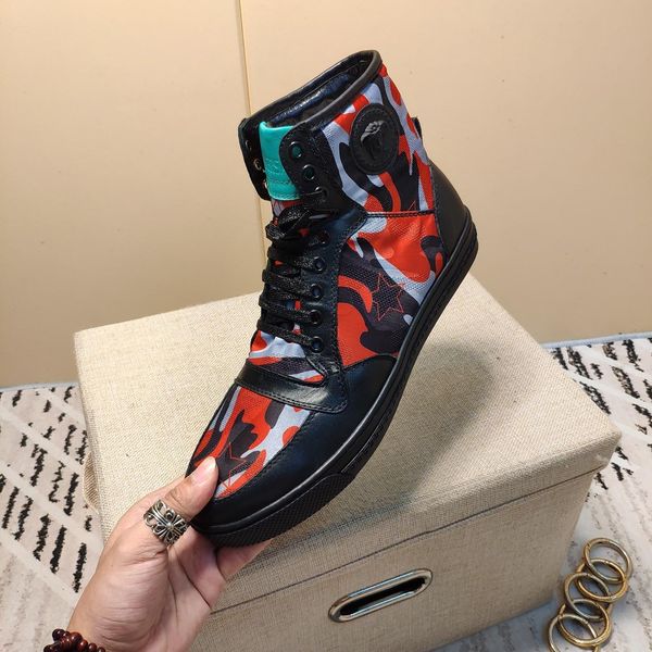 

2020g fashion leather high to help comfortable casual shoes, fashion wild men's booties, original box packaging, size: 38