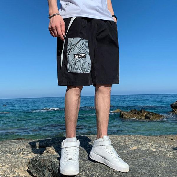 

summer men's quick dry shorts new shorts men's summer fitness bodybuilding casual joggers workout brand sporting short pants, White;black