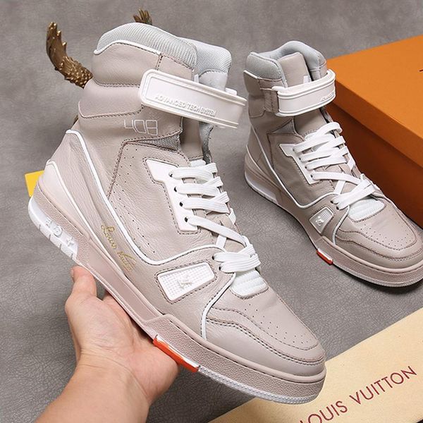 

trainer sneaker boot men 's shoes plus size fashion breathable chunky sneakers comfortable lace -up high casual men boots manner s, Black