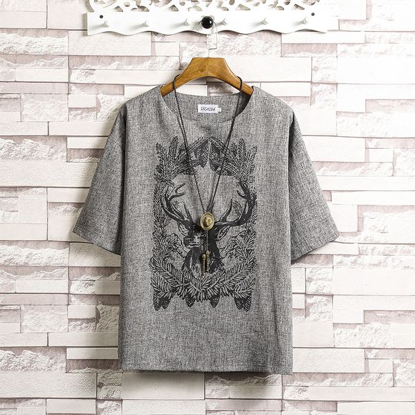 

short sleeve t shirt men fashion summer tshirt linen teesbrand fashion clothes plus size m-4xl 5xl o neck, White;black