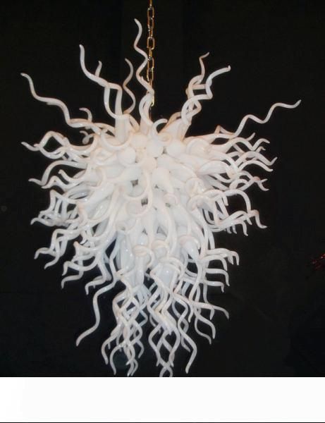 

wholesale price contemporary art glass chandelier bright white wedding decor 100% hand blown glass led chandelier light fixture