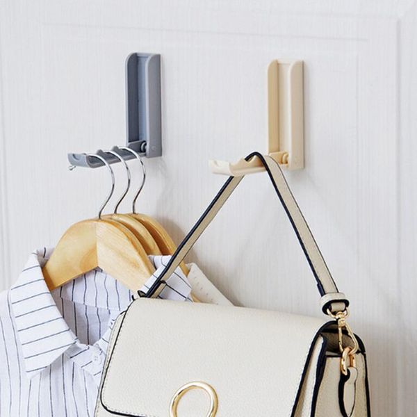

1pc foldable door storage hook self adhesive traceless hanger accessories hook up door hanger holder rack .