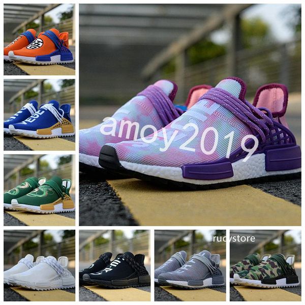 

new human race men women running shoes pharrell williams white blank human races mens trainers sports sneakers size 5-11