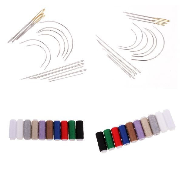 

20x extra strong heavy duty jeans sewing thread & 28 assorted sewing needles, Black