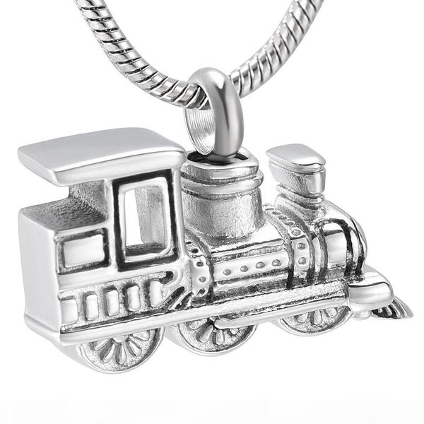 

ijd10001 personalized mini train keepsake urn necklace stainless steel memorial cremation for human pet ashes holder gift jewelry, Silver