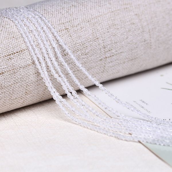 

8tccb junyi transparent white crystal 2mm cutting diy bracelet necklace beads white crystal scattered beads semi-finished cutting long chain, Silver