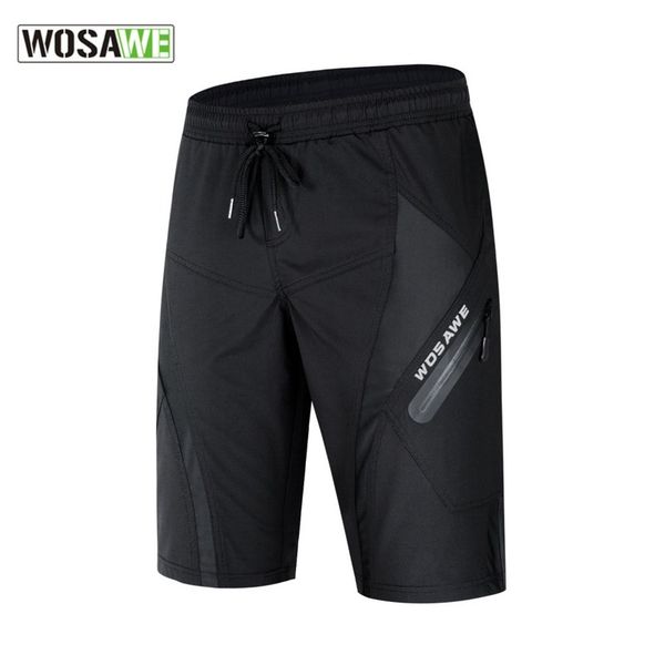 

wosawe summer men's cycling shorts reflective logo mountain bike shorts breathable quick dry loose fit downhill