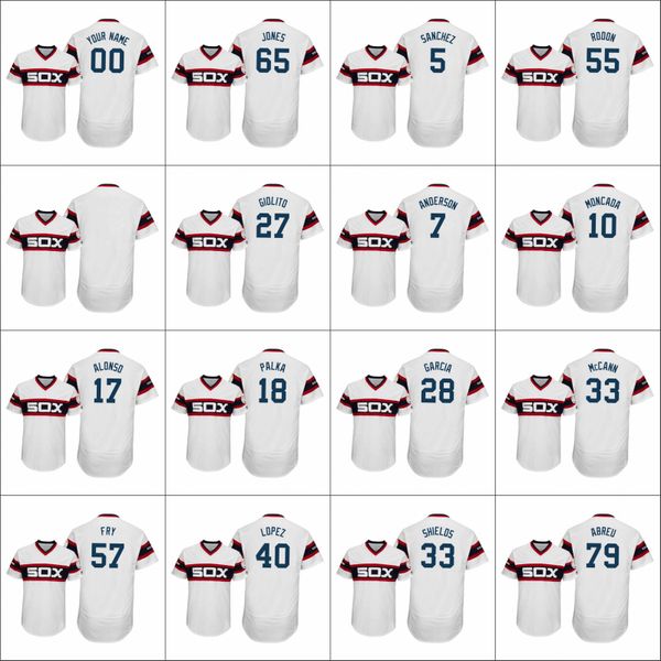 

chicago white sox men #79 jose abreu 10 yoan moncada 7 tim anderson women youth anniversary alternate custom jersey, Black