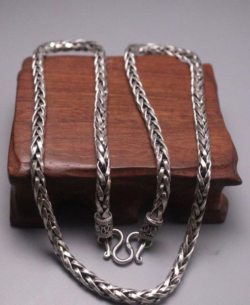 

new pure 925 sterling silver necklace 5mm wheat link chain necklace 21.65"l