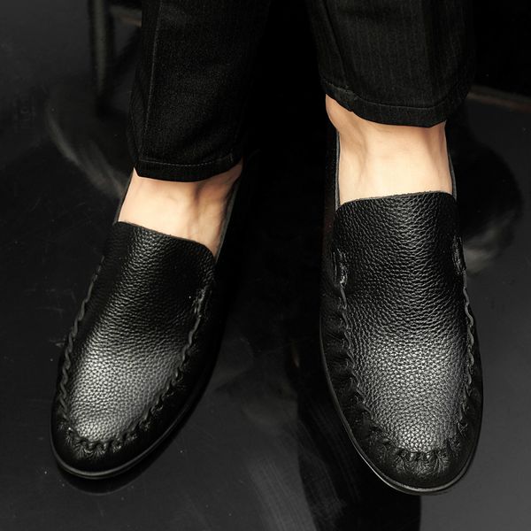 

flat sneakers slip de informales shoe sneaker shoes sapato leisure fashion for sale hombre causal leather man zapatos on, Black