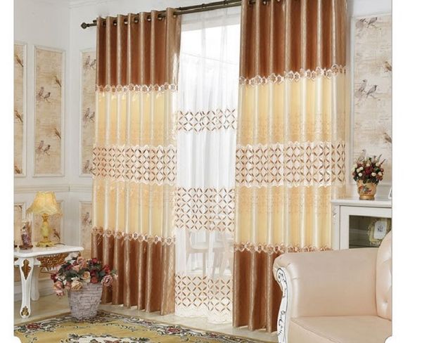 

2020 european simple silk water - soluble embroidery curtain diamond leaf can be customized home textiles