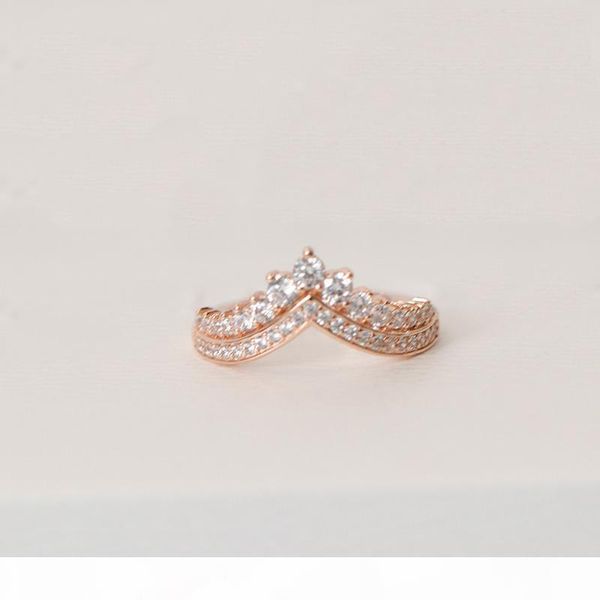 

l princess wish wedding ring 100 %sterling silver rose gold plated cz diamond original box set for pandora women 's, Slivery;golden