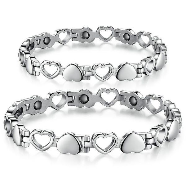 

new fashion couple bracelet creative love you bracelets bangles titanium steel silver bracelet jewelry lover gift, Black