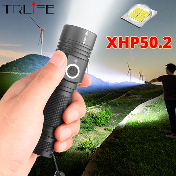 

flashlights torches most power led ultra bright xhp50.2 torch usb rechargeable flash light zoomable use 18650 battery