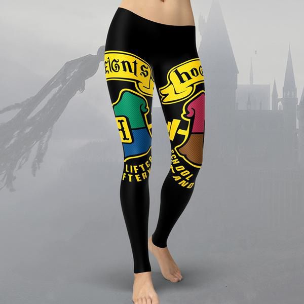 

2020 women legging harry hogwarts slytherin ravenclaw 3d leggins printing women leggings pant drop ship, Black
