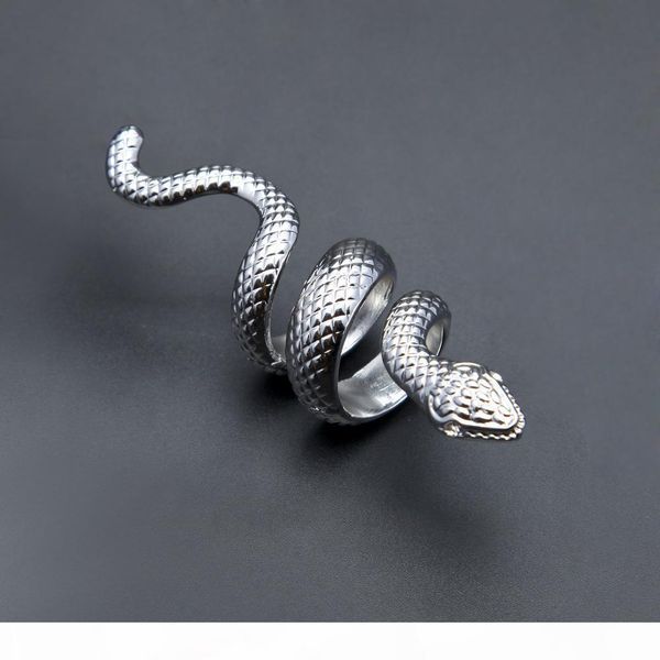 

форма золото серебро мужского hiphop стиль змеи кольцо мода панк животные кольцо мужской мода хип-хоп ювелирные изделия, Silver