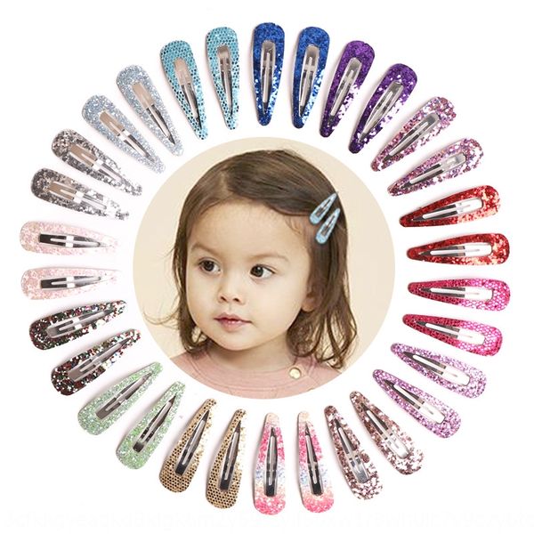 

81202 colorful sequin bb pendant sequins sequins glitter bright pink children's hair clip baby girl's flash powder drop clip, Slivery;white