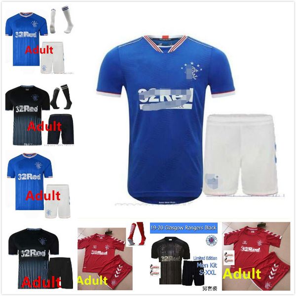 

adult kit 2020 2021 глазго рейнджерс трикотажных изделий футбола 20 21 девис hummel дома синего morelos barisic тавернье kent голдсон away ф, Black;yellow