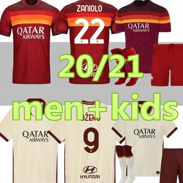 

футбольные трикотажные майки as roma roma dzeko zaniolo rome totti perotti kolarov 20 21 футбольная футболка 2020 2021 мужчин + детский комп, Black;yellow