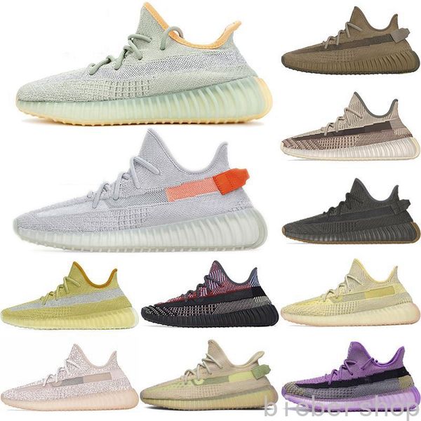 

2020 yeezreel kanye west tail light running shoes yecheil reflective earth cream white cinder sports shoes triple desert sage sneaker, Black