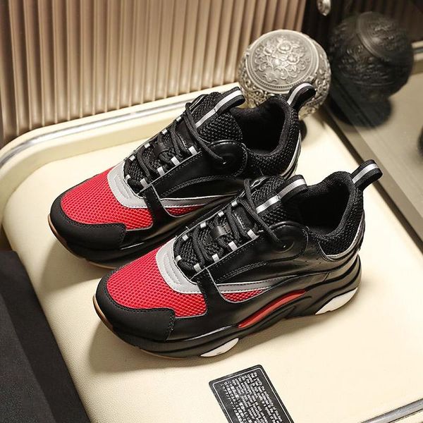 

new arrival b22 calfskin sneaker mens shoes fast delivery lace -up breathable comfortable casual shoes sports footwears autumn and winter, Black