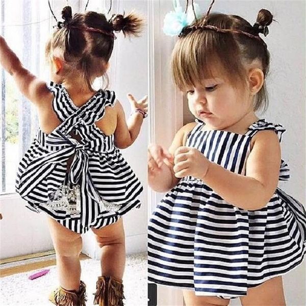 

clothing sets 2pcs summer striped print dress casual lace briefs pp pants suit cute baby girl infant sets1, White