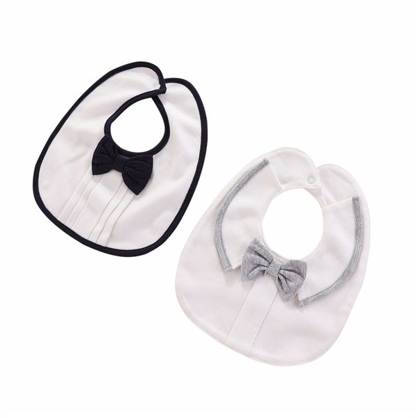 

lawadka baby bibs for boys cotton newborn gentleman bow baby girls bibs cute boys burp cloth infant saliva towels bandana, Slivery;white